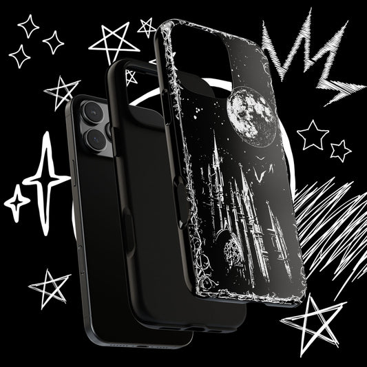 Gothic Cathedral Tough Phone Case – Full Moon Dark Aesthetic Vampire Design