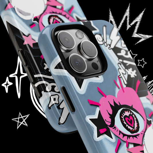 Kawaii Punk Tough Phone Case – Teddy Bear Y2K Pastel Alt Design