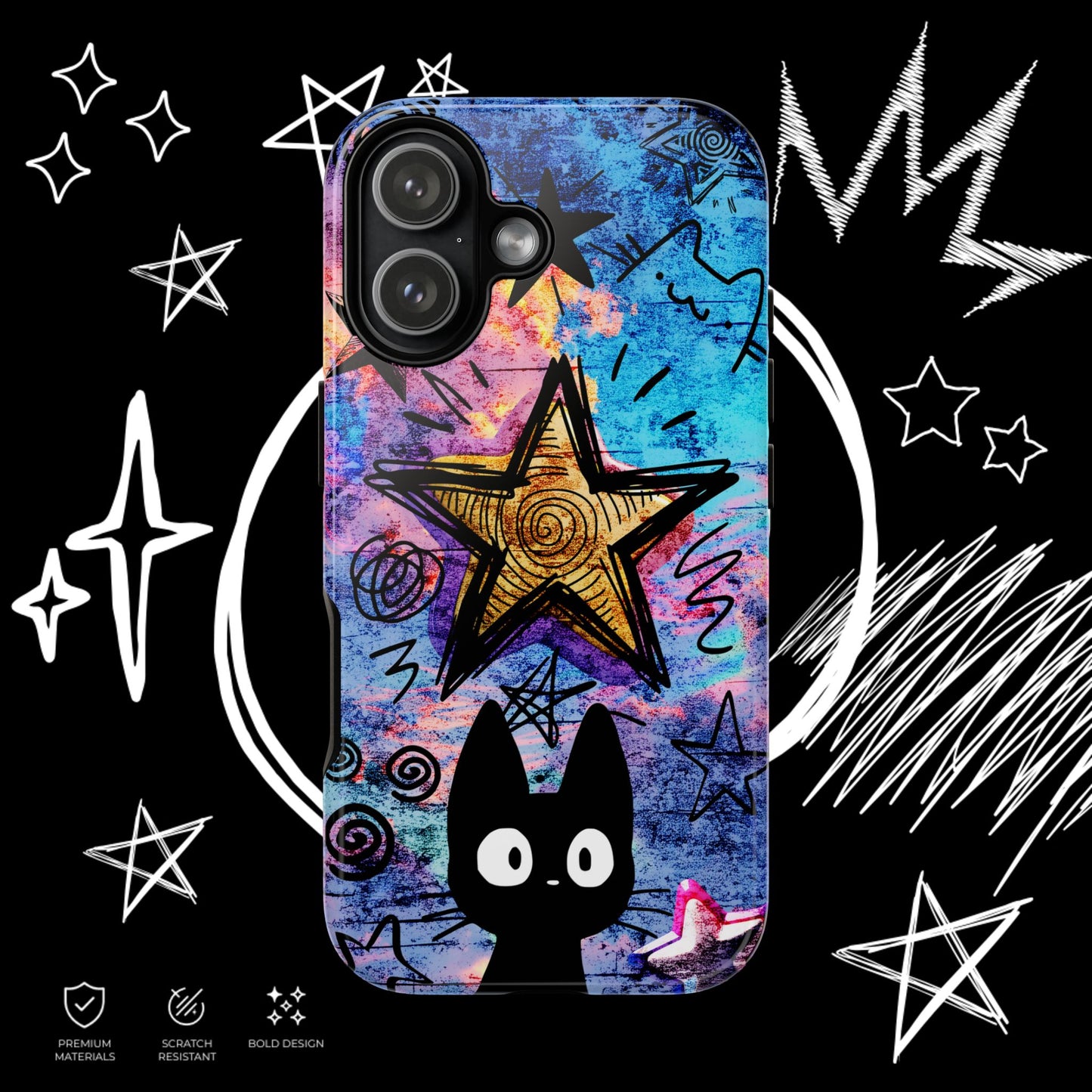 Black Cat Phone Case | Cute & Edgy Cover
