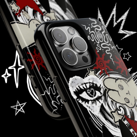 Dark Punk Tough Phone Case – Gothic Cat & Bunny Beautiful Chaos Design