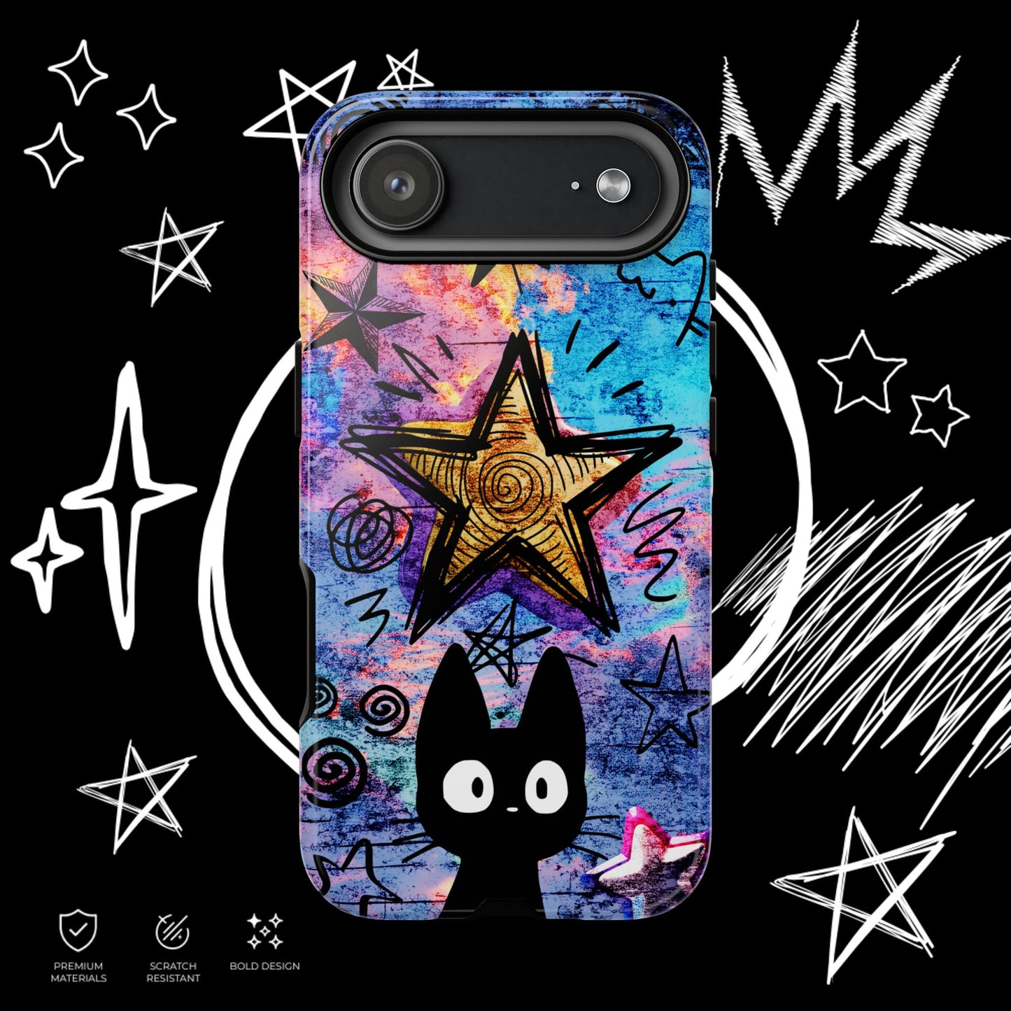 Black Cat Phone Case | Cute & Edgy Cover