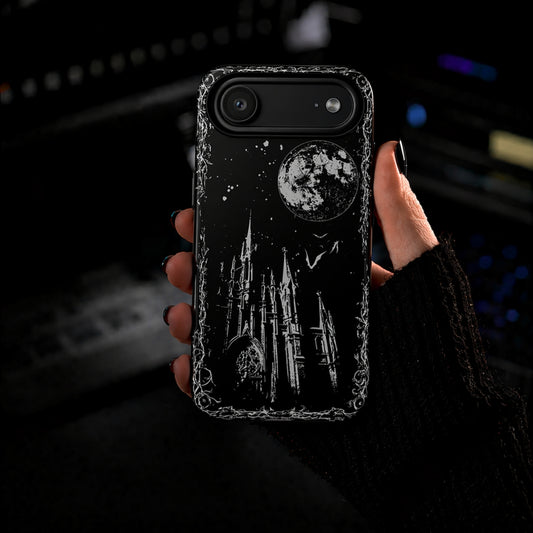 Gothic Cathedral Tough Phone Case – Full Moon Dark Aesthetic Vampire Design