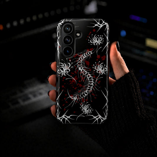 Gothic Centipede Tough Phone Case – Dark Spider Lily Design